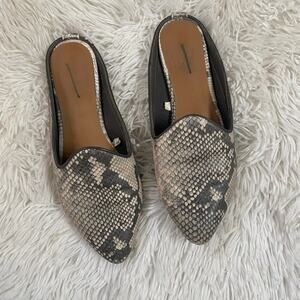 UNIVERSAL THREAD • Black + White Snakeskin Animal Print Slip On Mules